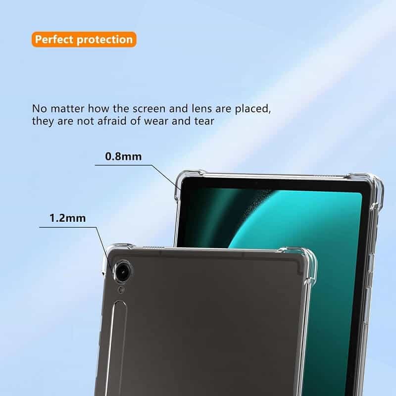 Samsung Galaxy Tab S10+Plus/S9 FE+ Plus/S9 FE Clear Case Shockproof Heavy Duty Gel Clear Air Cushion Cover Samsung Galaxy Tab S10+Plus/S9 FE+ Plus/S9 FE Clear Case Shockproof Heavy Duty Gel Clear Air Cushion Cover